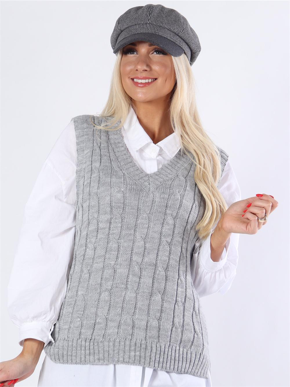 Aisha - Strikvest med v-udskæring